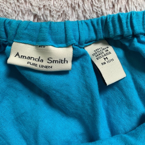 Blue Linen Pull-on Casual Skirt Medium - Picture 4 of 11